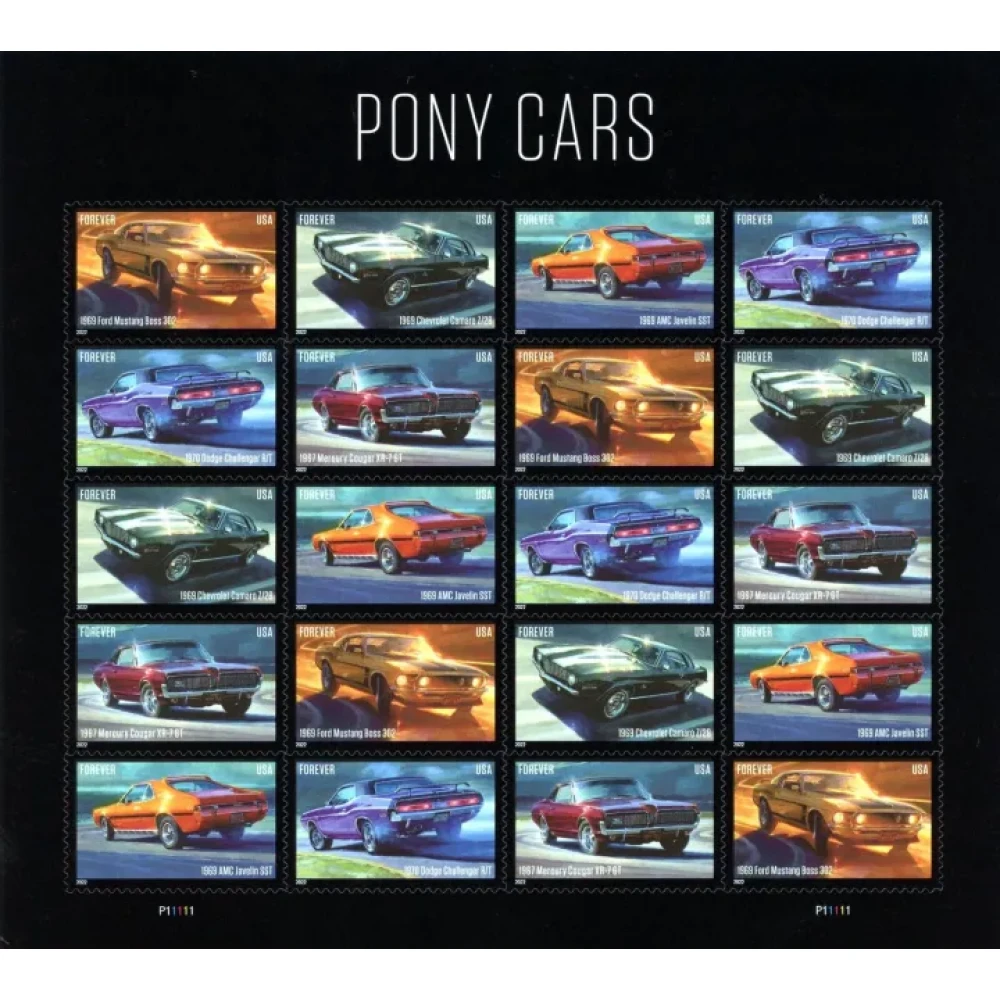 2022 USPS Pony Cars Stamps