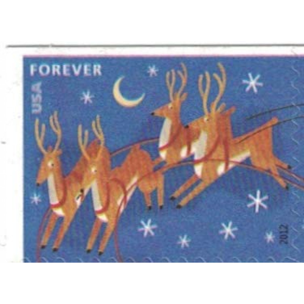 2012 US Stamp Santa & Sleigh - Booklet of 20 Forever Stamps