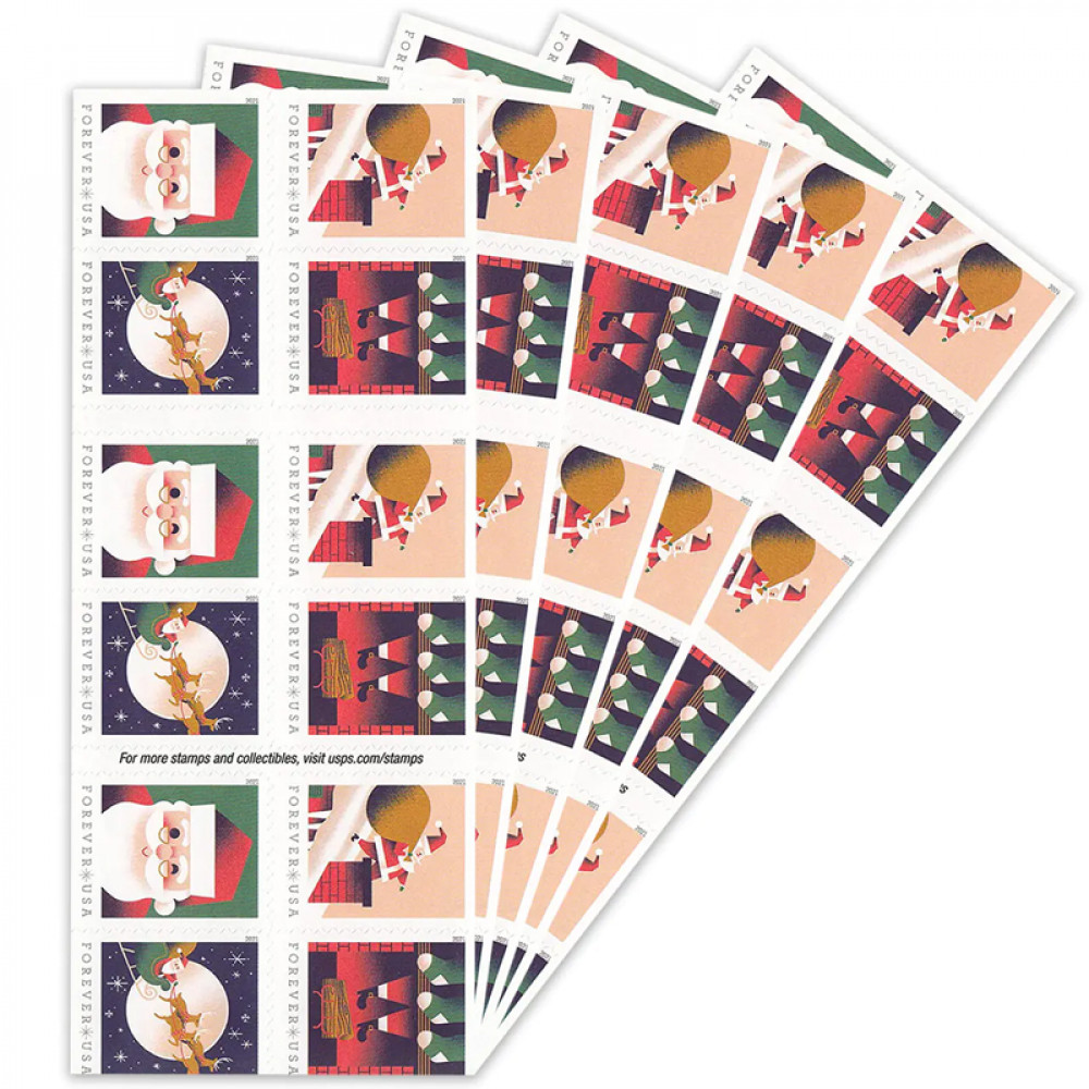 2021 USPS A Visit from St Nick Forever First Class Postage Stamps