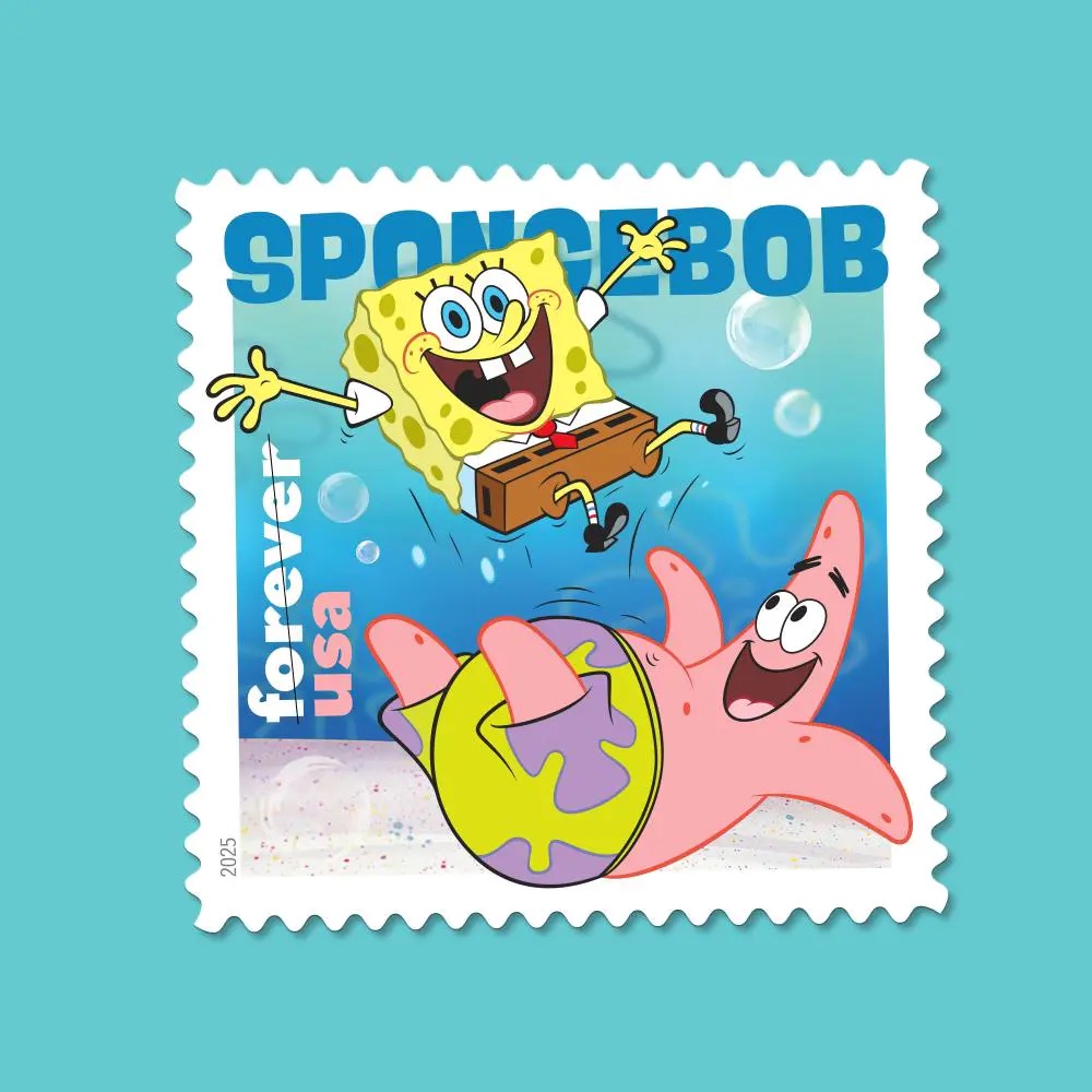 2025 SpongeBob Squarepants Stamps, Sheet of 16