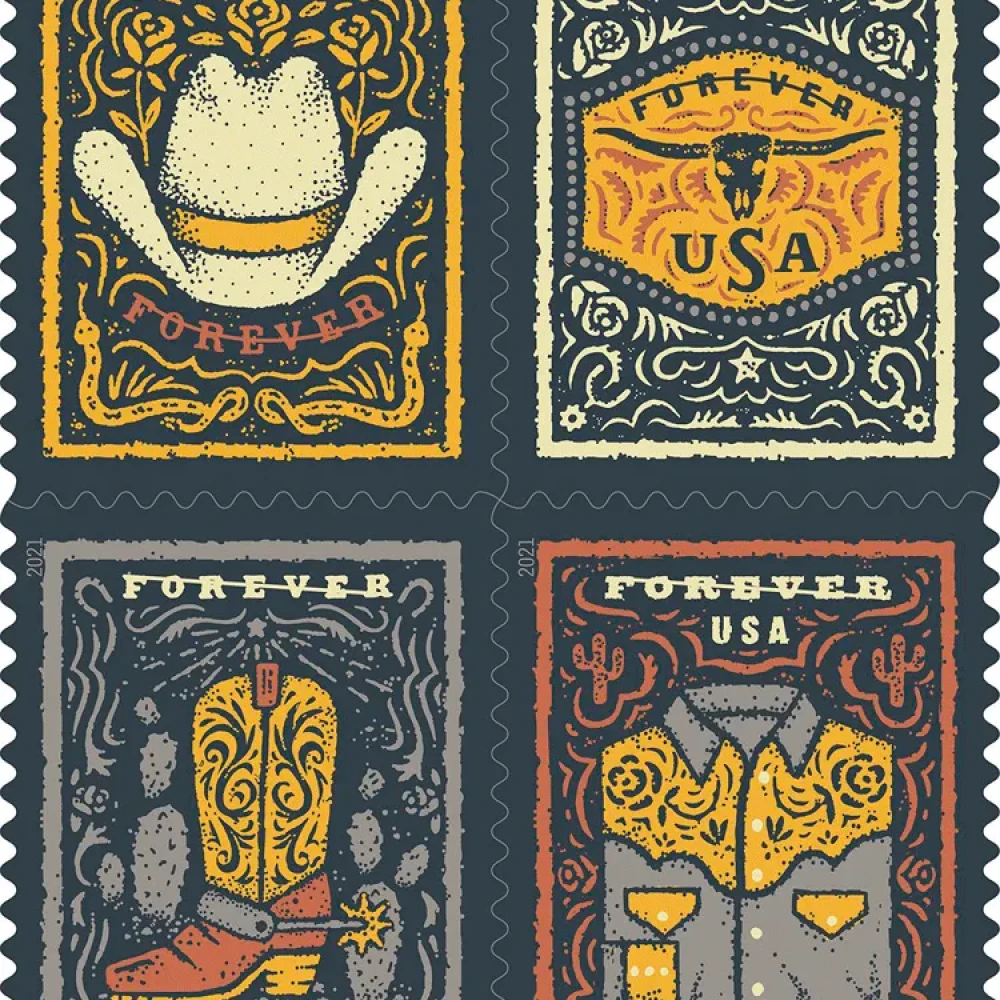 (2021) USPS Western Wear Forever Postage Stamps